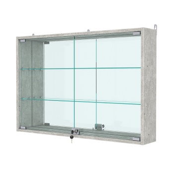 Витрина настенная №3-2А с зеркалом, Метрополитан Грей