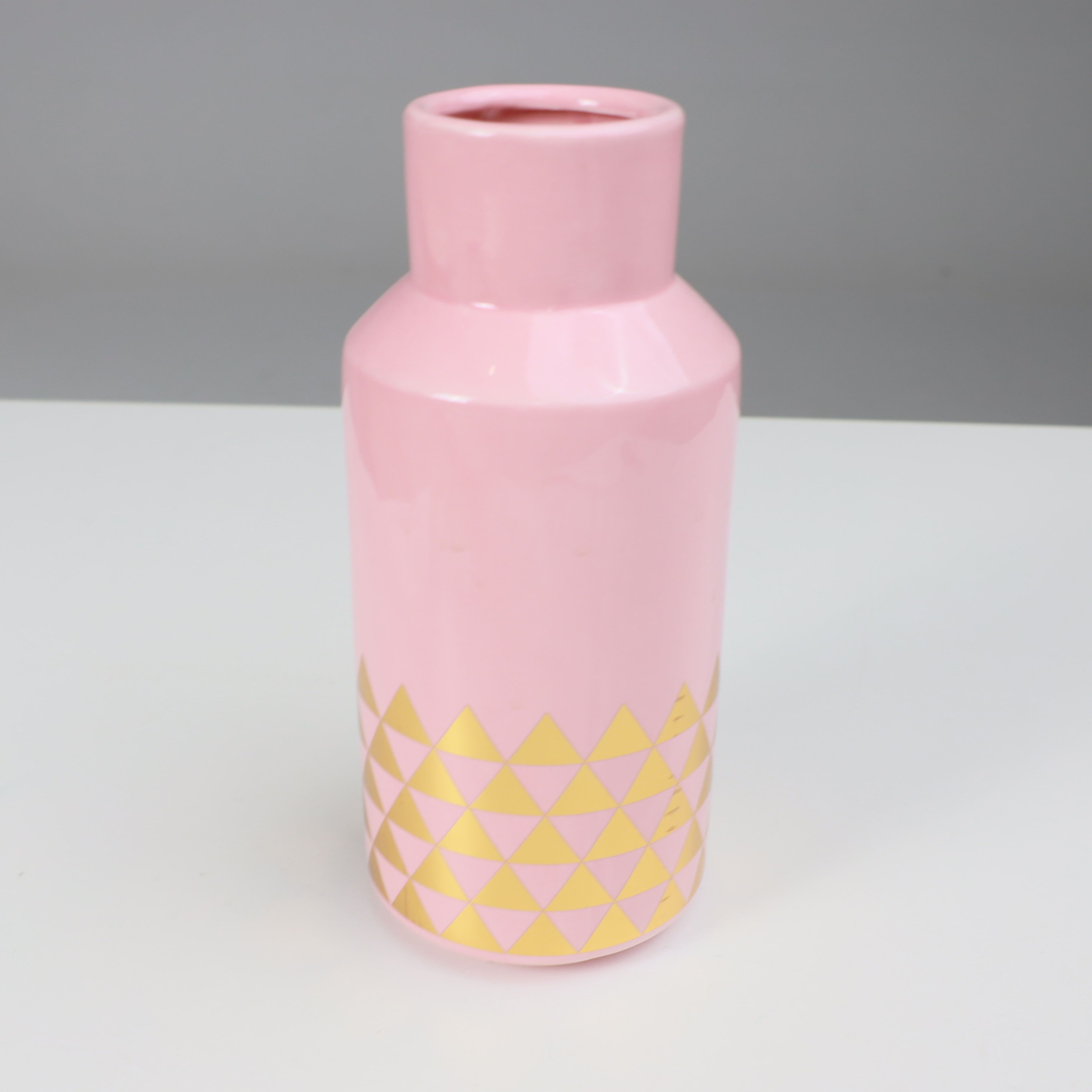 Ваза керамическая WEST, розовый, 12*12*25см