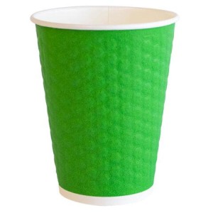 Стакан одноразовый бумажный 300/360 мл, D 90 мм, двухслойный, "Соты", зеленый, КОМПЛЕКТ 50 шт., холодное/горячее, WELDAY (ВЭЛДЭЙ), 702706