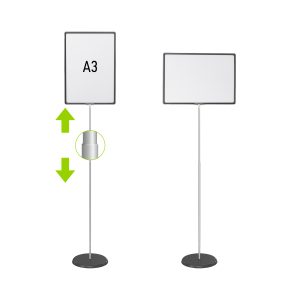 ЗНАК А3 Стойка информационная телескопическая черная П.02.04