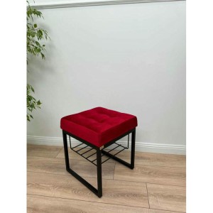 Банкетка Марсей 40-44 с полкой (бордовый/черный)