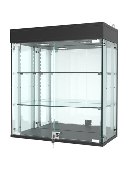 Витрина "АТРИУМ" с регулировочными полками настенная №1А-5Г-РЕГ, Черный