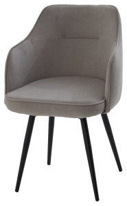 Стул ЛОРИС 360 град. поворот. цвет B22 Серый, велюр / черный каркас