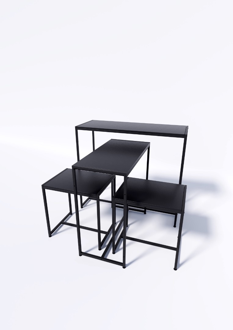 Стол TEVOLO демонстрационный черный-дуб сонома В75Ш120Г45