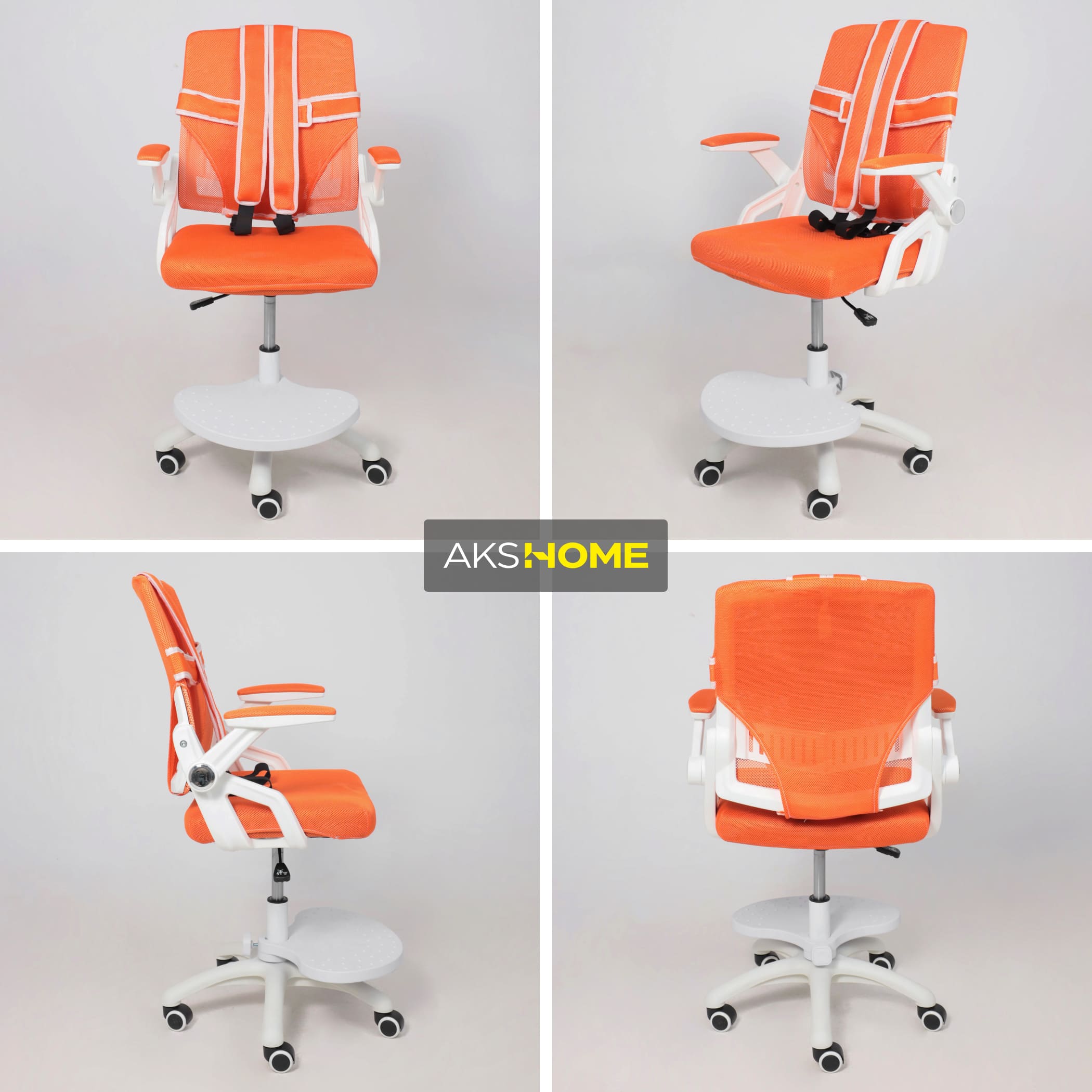 Кресло поворотное Moon, оранжевый, сетка