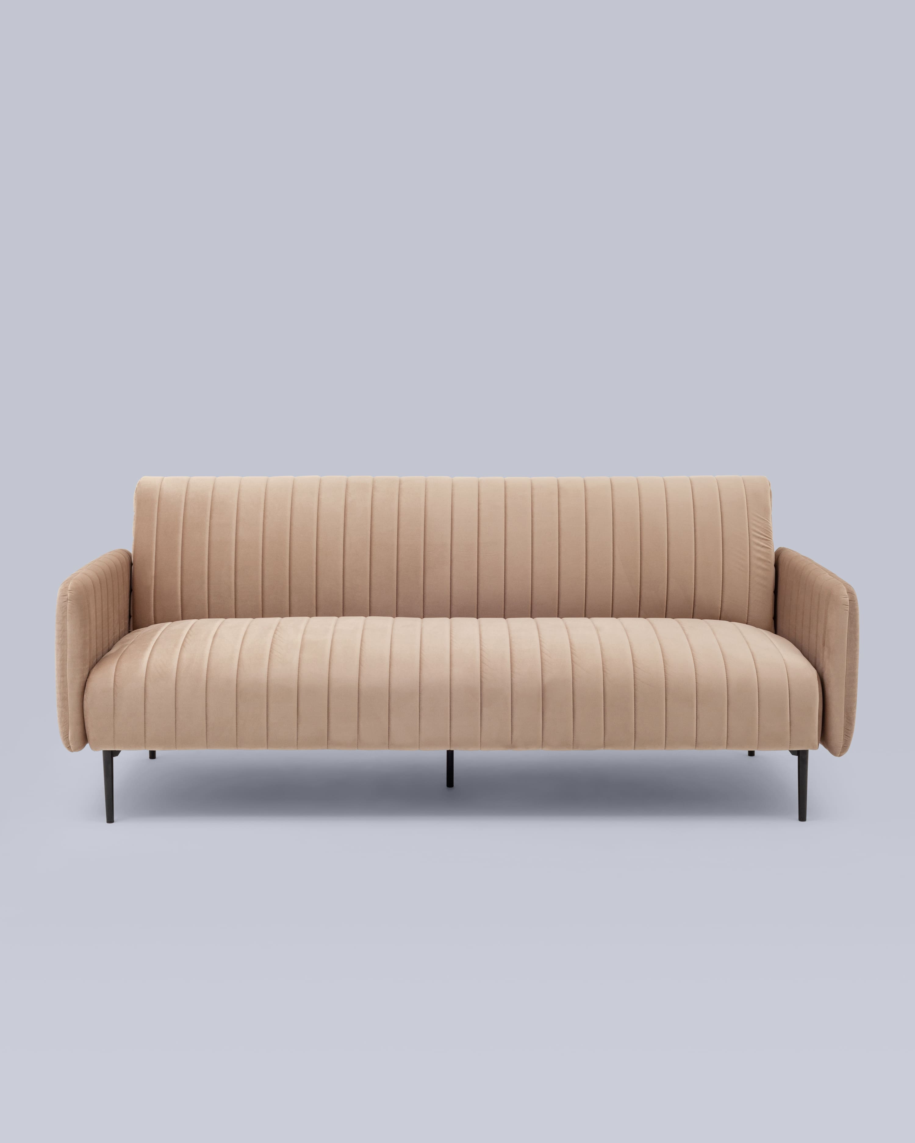 Диван прямой Дрезден велюр бежевый