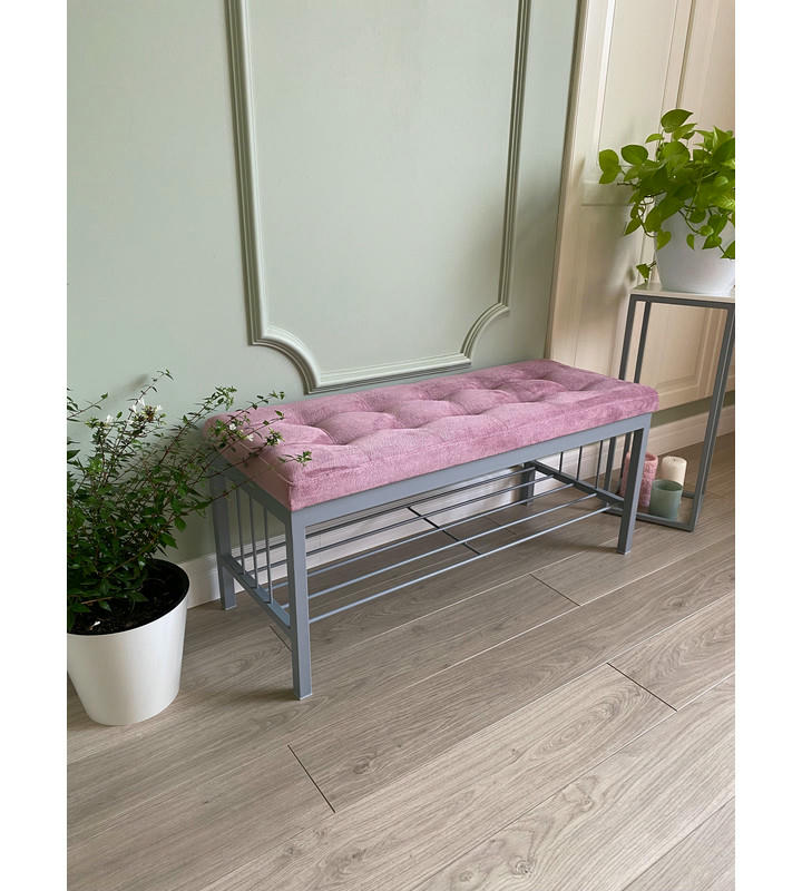 Банкетка Сканди-96-1 (светло-розовый/серый)