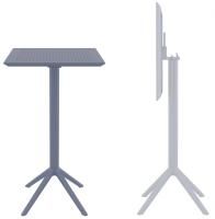 Стол пластиковый барный складной Sky Folding Bar Table 60 темно-серый