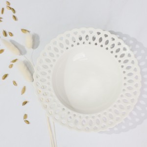 Тарелка глубока DELICATE, фарфор, белый, 20,3*3,8см