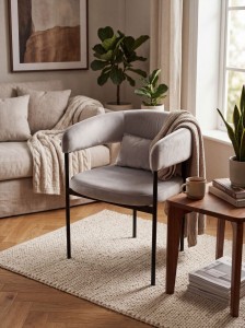 Стул СТАН, цвет H-09 Светло-серый, велюр / черный каркас