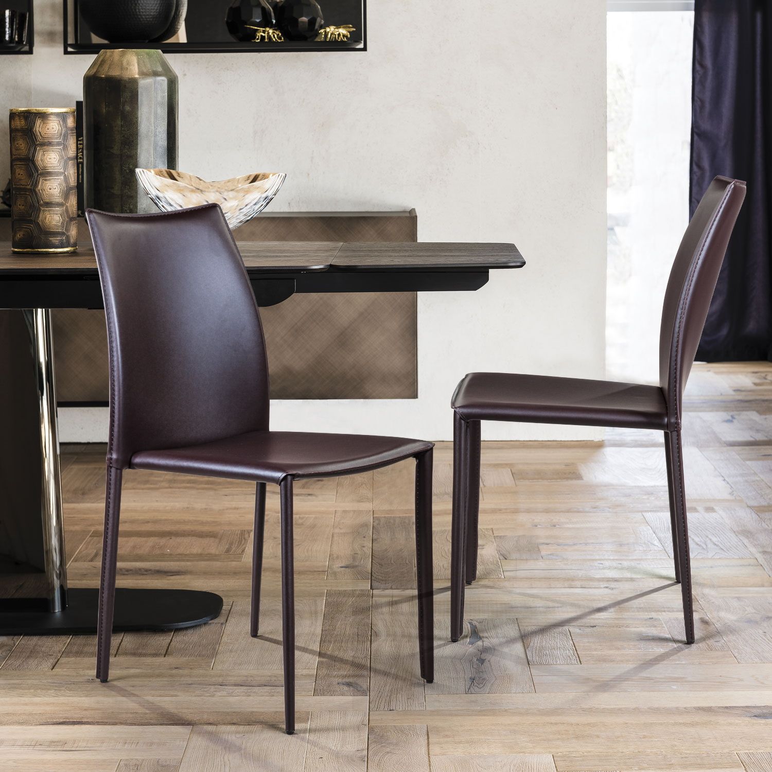 Стул Рольф, кожа коричневый