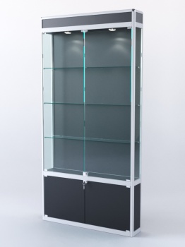 Витрина "ПРЯМОУГОЛЬНАЯ" №1-200-1 (задняя стенка - ДВП), Черный