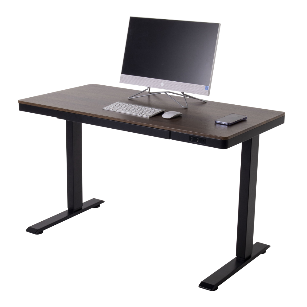 Стол с электроприводом LA-T33-E4A (МДФ грецкий орех, черное),высота 70-120 см, столешница 120*60 см