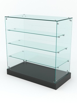 Торговый стеклянный прилавок "ИСТРА" №3 (без дверок), Черный
