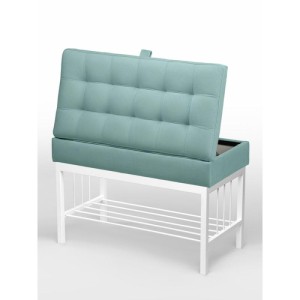 Банкетка Н-76 (белый/светло-бирюзовый)