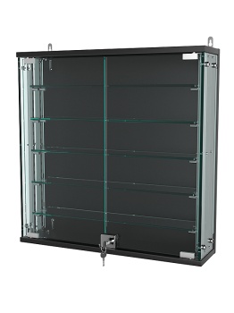 Витрина "АТРИУМ" с регулировочными полками настенная №1-2-РЕГ, Черный