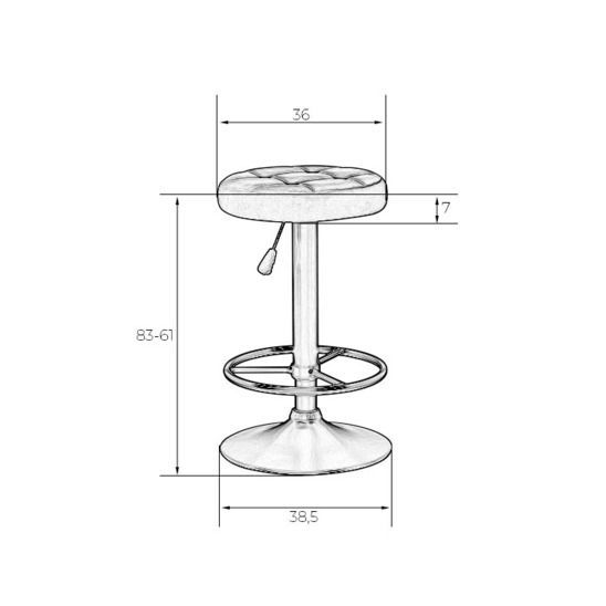 Барный стул ПАВИЯ, черная база, велюр фиолетовый