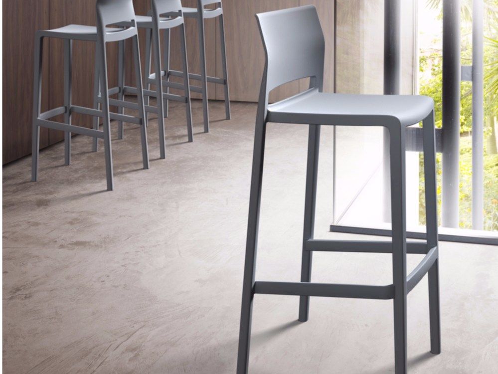 Стул пластиковый полубарный Bakhita 66 белый