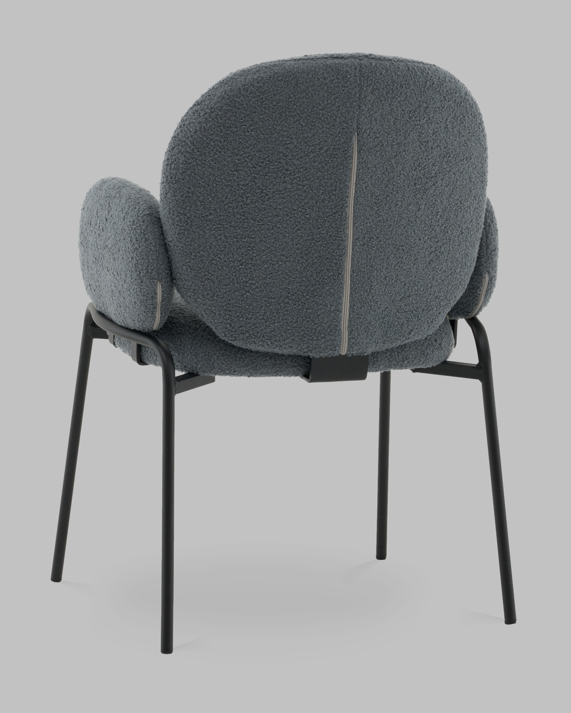 Стул с подлокотниками Моллек букле темно-серый