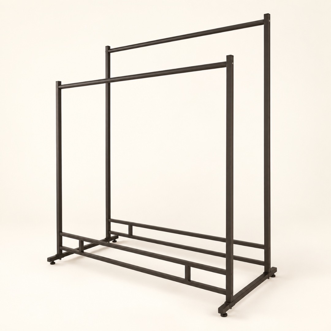Вешало ELEGANTE-1200-NERO двойное, металлическое на ножках
