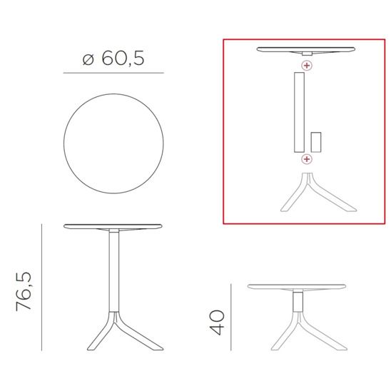 Стол пластиковый обеденный Spritz + Spritz Mini антрацит цена 9 418.50 ₽ Стол пластиковый обеденный Spritz + Spritz Mini антрацит