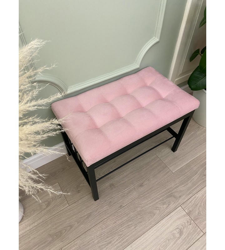 Банкетка Сканди-60 (светло-розовый/черный)