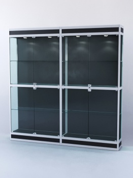 Витрина "ПРЯМОУГОЛЬНАЯ" №3-2м-300-1 (задняя стенка - ДВП), Черный