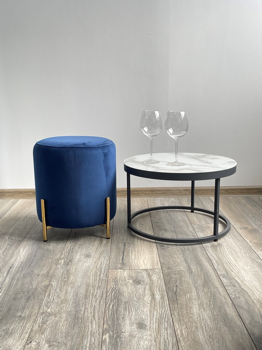 Пуф для гостиной RICE BLUVEL-86 NAVY BLUE / GOLD