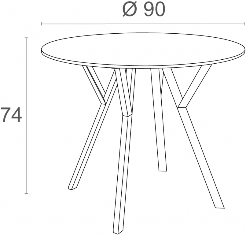 Стол пластиковый Max Table Ø90 белый