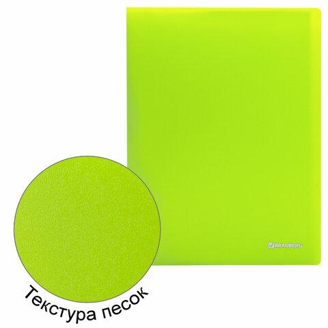 Папка 40 вкладышей BRAUBERG "Neon", 25 мм, неоновая зеленая, 700 мкм, 811821