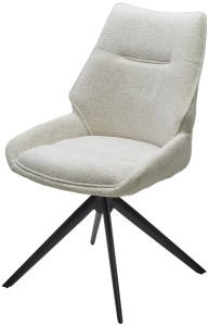 Стул ОЛАФ (OLAF) 360 град. поворот. RAVEN22 Бежево-белый, ткань / Черный, ®DISAUR
