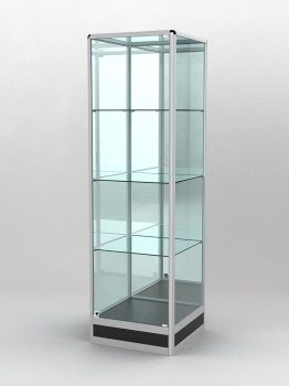 Витрина "ПРОФИЛЬ ПОДИУМ" №4-500-3 (задняя стенка - зеркало), Черный