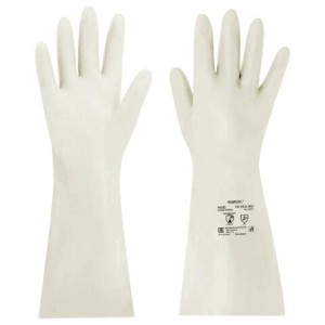 Перчатки нитриловые КЩС, EXTRA STRONG, химически устойчивые, белые, размер 10-10,5, XL (очень большой), RABBITEX (РАББИТЕКС), 700917