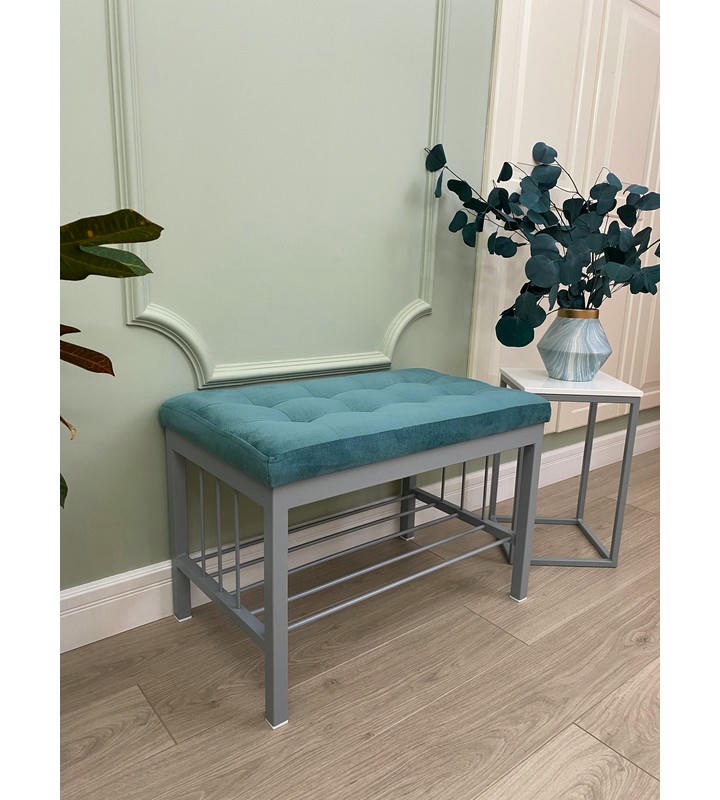 Банкетка Сканди-60 (бирюзовый/серый)