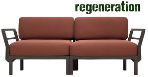 Диван пластиковый с подушками Maximo 2 терра, корица