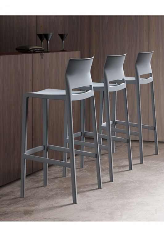 Стул пластиковый полубарный Bakhita 66 белый