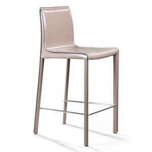 Стул полубарный Барри, кожа капучино