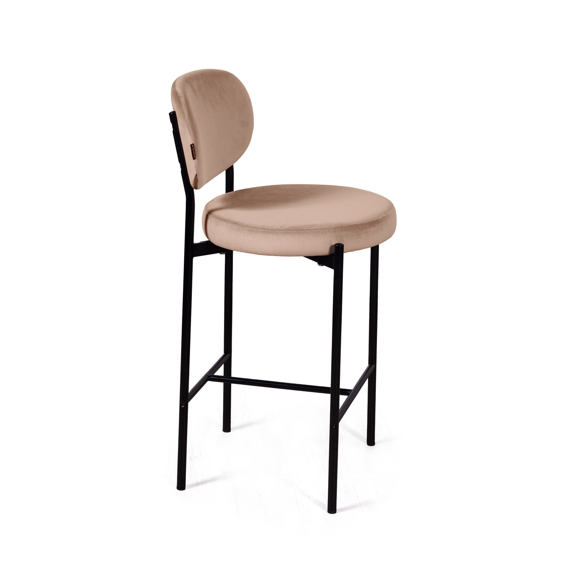 Стул полубарный Мейсон, бархат бежевый 5