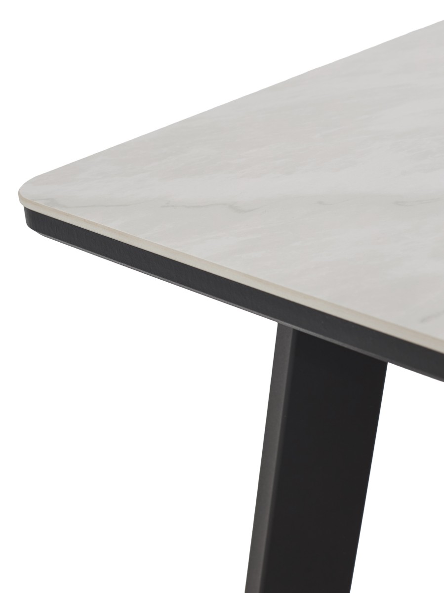Стол ТИК ТАК 120 цвет ОНИКС, керамика / Черный каркас