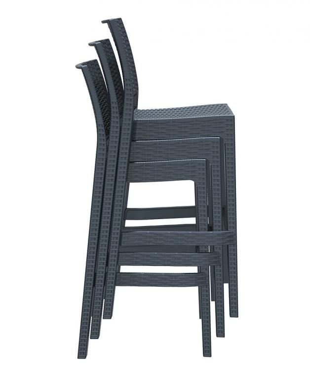 Стул пластиковый барный Jamaica антрацит