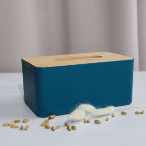 Салфетница BAIL, темно-синий+бамбук, 21*13*10см