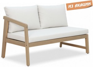 Модуль деревянный двухместный с подушками Nara песочный, бежевый