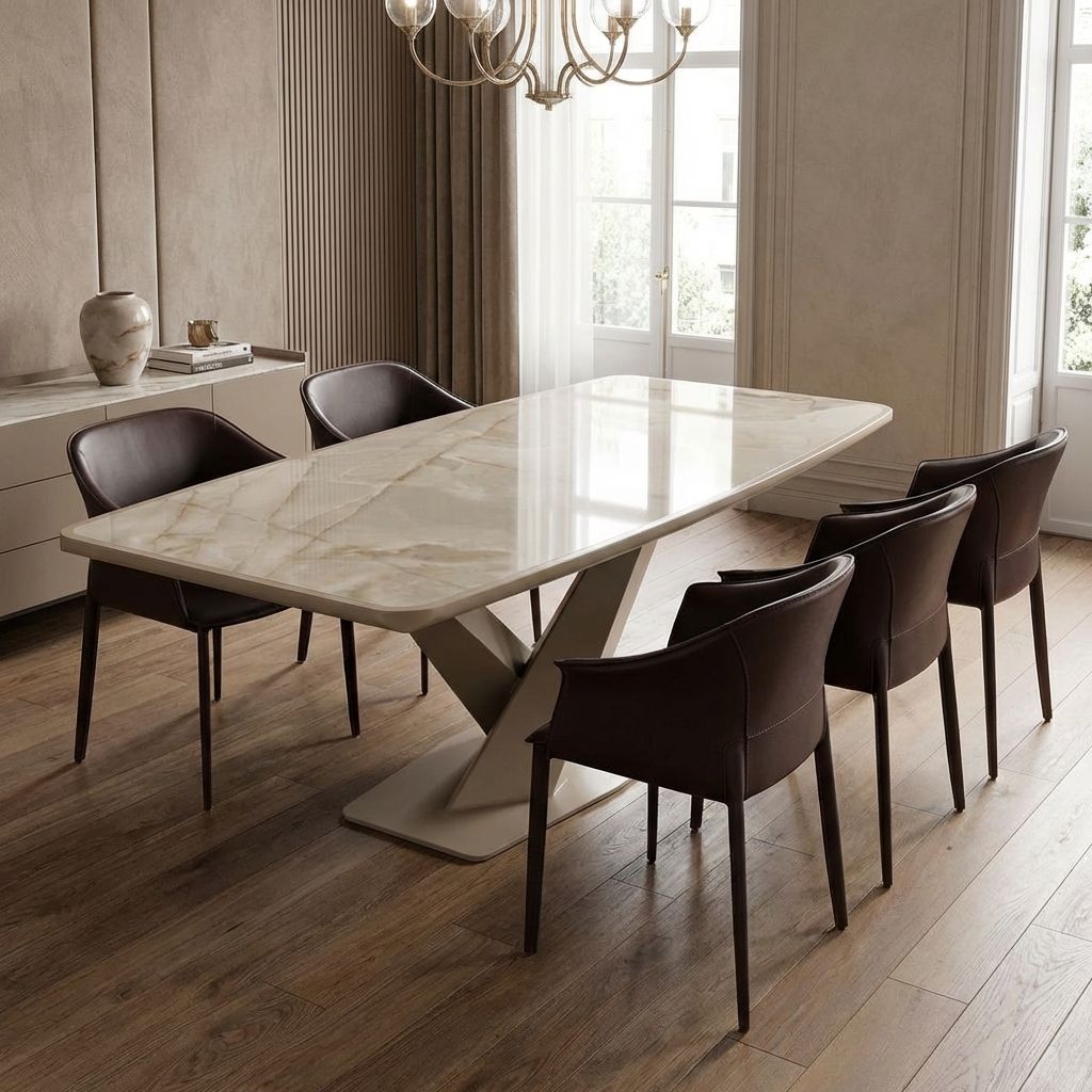 Стул  с подлокотниками Джио, кожа коричневый