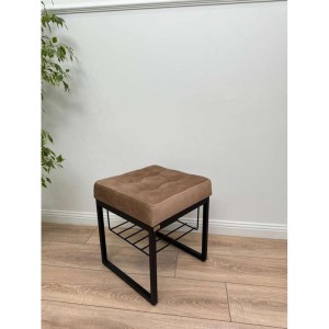 Банкетка Марсей 40-44 с полкой (светло-коричневый/черный)