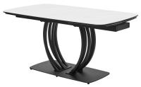 Стол MATERA 160 MARBLES KL-99 Белый мрамор матовый, итальянская керамика/ черный каркас, ®DISAUR