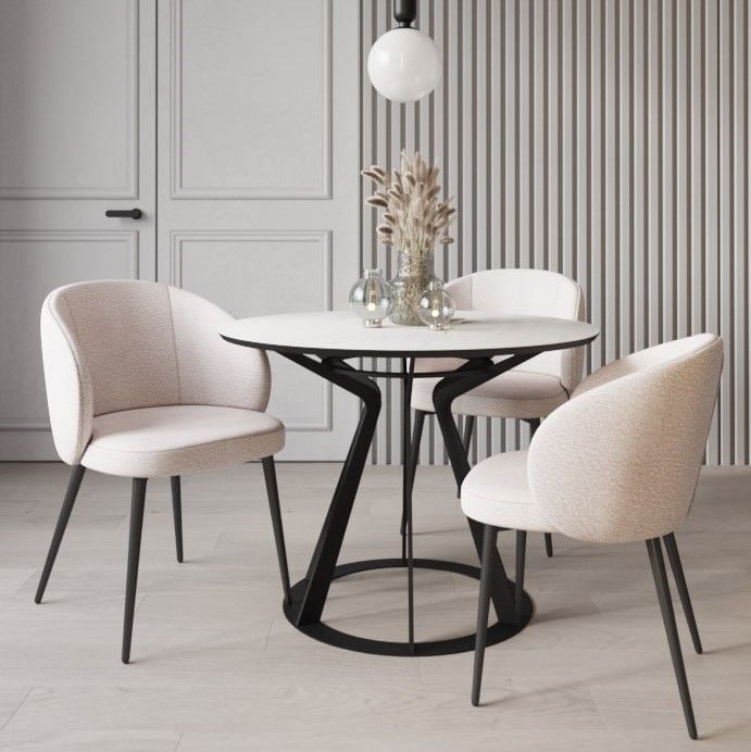 Стул Вито, букле белый / опора конус