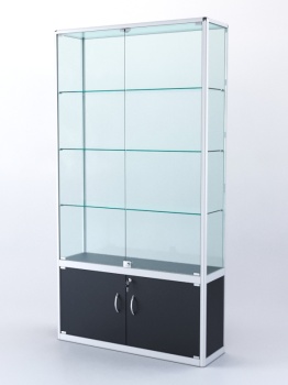 Витрина "ПРЯМОУГОЛЬНАЯ" №2-300-2 (задняя стенка - стекло), Черный