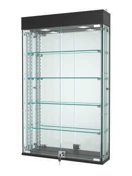 Витрина "АТРИУМ" с регулировочными полками настенная №2А-5-РЕГ, Черный