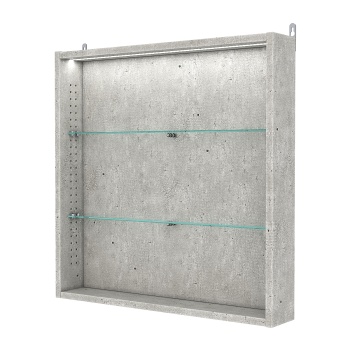 Витрина настенная с регулировочными полками №1-3ГУ-РЕГ с подсветкой, Метрополитан Грей