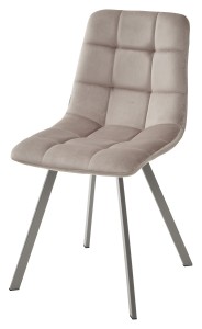 Стул CHILLI SQUARE G062-13 кварцевый, велюр/ латте каркас
